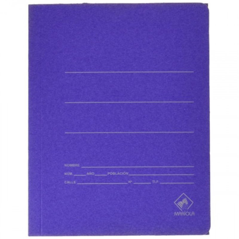 CARPETA CARTON AZUL 500 GR./M2. CUARTO GOMA SENCILLA MARIOLA 1040