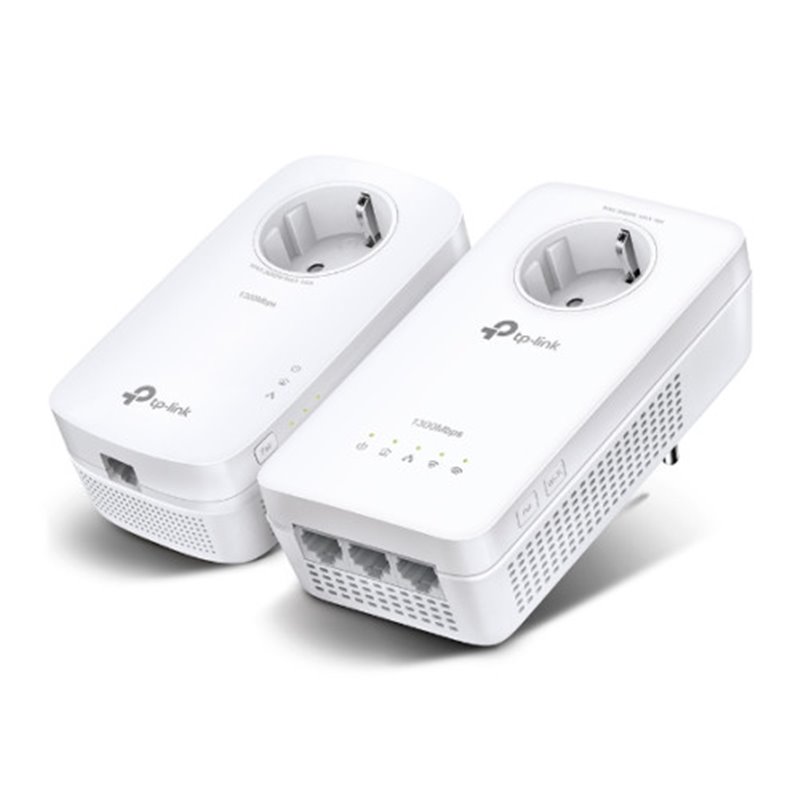 TP-LINK KIT EXTENSOR WIFI AC POWERLINE AV1300 CON TOMA DE CORRIENTE ADICIONAL.