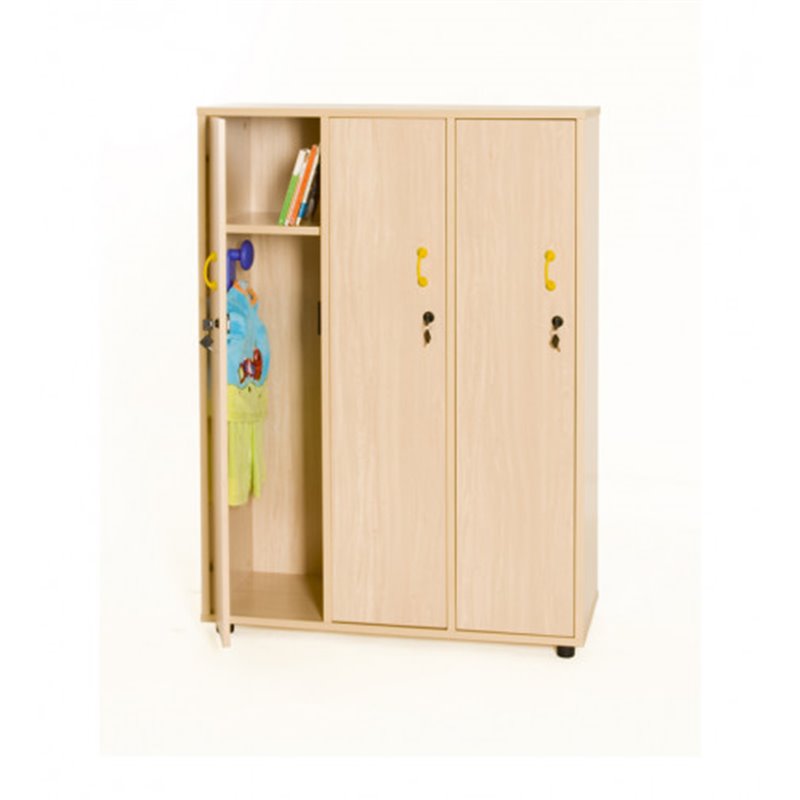 MUEBLE TAQUILLA 3 NIÑOS 125 CM ALTO CON LLAVE HAYA MOBEDUC 600614HPC18