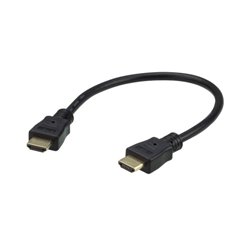 Aten 0.3M High Speed HDMI Cable with Ethernet cable HDMI 0,3 m HDMI tipo A (Estándar) Negro, Oro