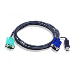 Aten 2L5201U cable para video, teclado y ratón (kvm) 1,2 m Negro