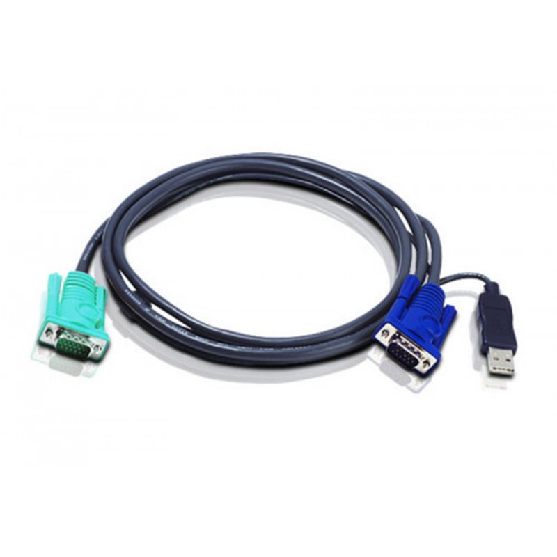 Aten 2L5201U cable para video, teclado y ratón (kvm) 1,2 m Negro