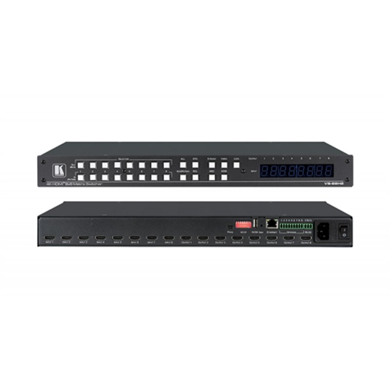 KRAMER VS-88H2 8X8 4K HDR HDCP 2.2 MATRIX SWITCHER WITH DIGITAL AUDIO ROUTING