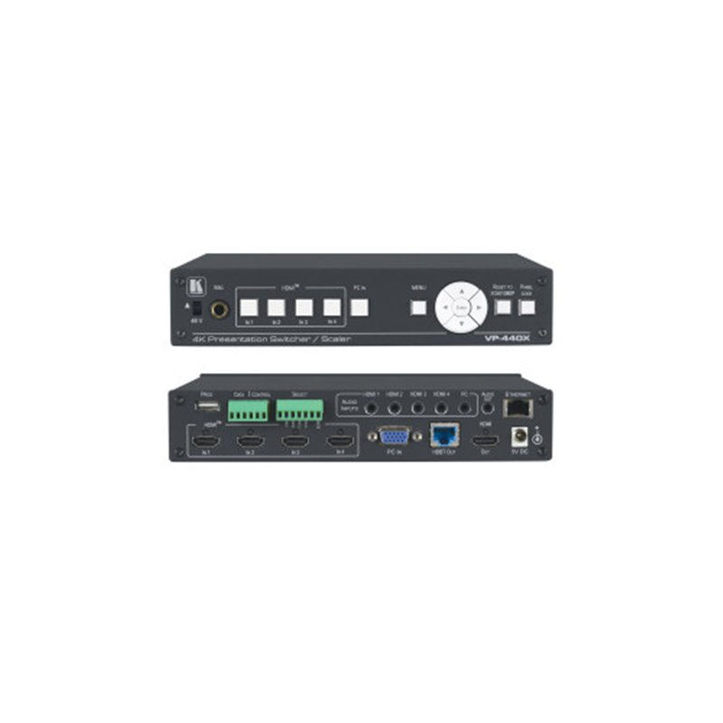 KRAMER VP-440X 18G 4K PRESENTATION SWITCHER/SCALER WITH HDBASET & HDMI SIMULTANEOUS OUTPUTS