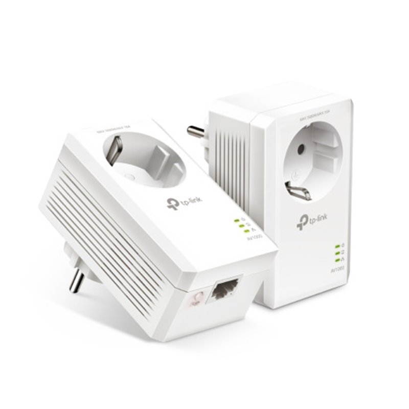 TP-LINK AV1000 PASSTHROUGH POWERLINE KIT,  BROADCOM, 1 GIGABIT PORT, 1000MBPS POWERLINE, HOMEPLUG AV2, NEW PLC UTILITY, TWIN PAC