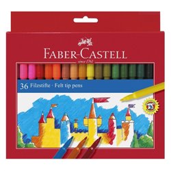 ESTUCHE CARTÓN 36 ROTULADORES ESCOLARES FABER CASTELL 554203