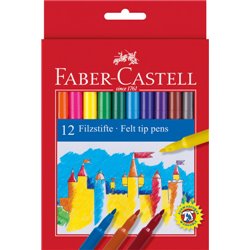 ESTUCHE CARTÓN 12 ROTULADORES ESCOLARES FABER CASTELL 554201