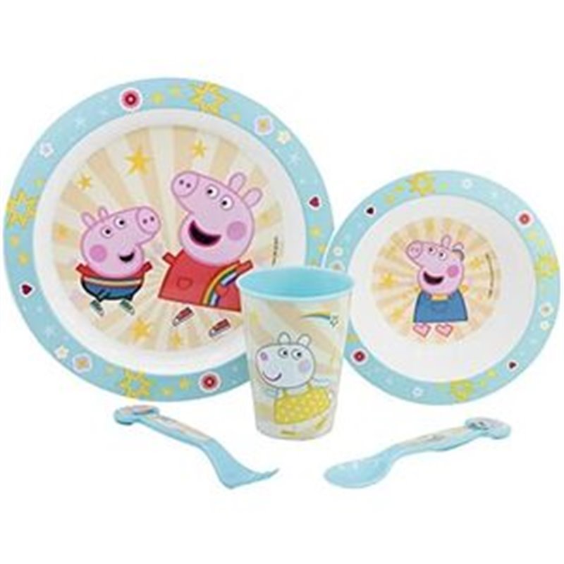 SET DE VAJILLA 5 PZAS. PEPPA PIG