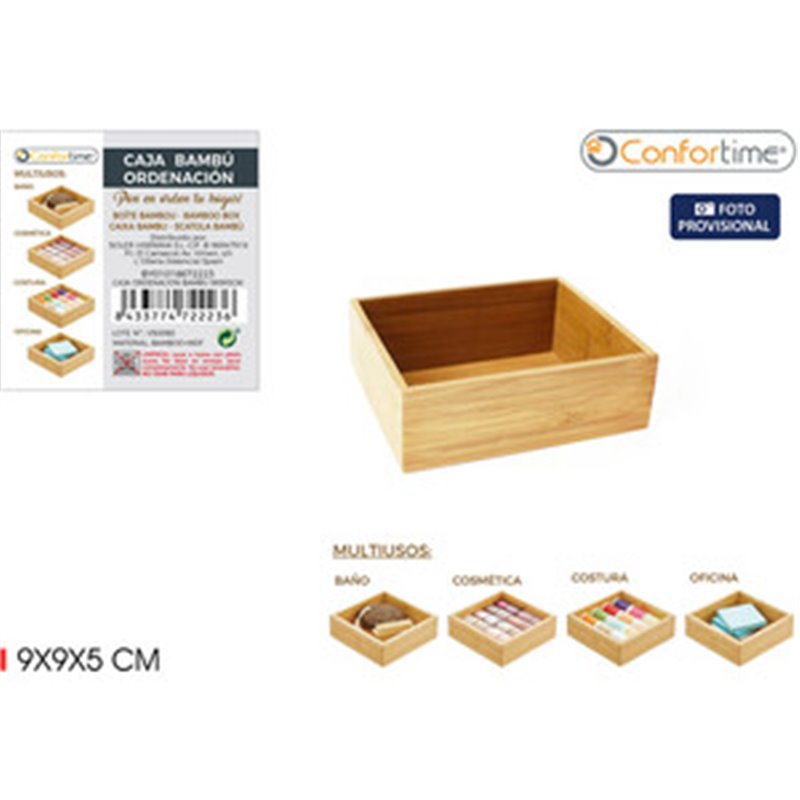 CAJA ORDENACION BAMBU 9X9X5CM