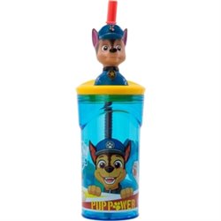 PAW PATROL VASO PAJITA FIGURA 3D 360 ML