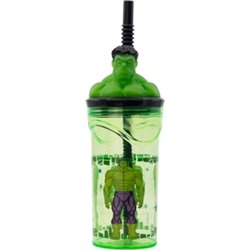 AVENGERS HULK VASO PAJITA FIGURA 3D 360 ML