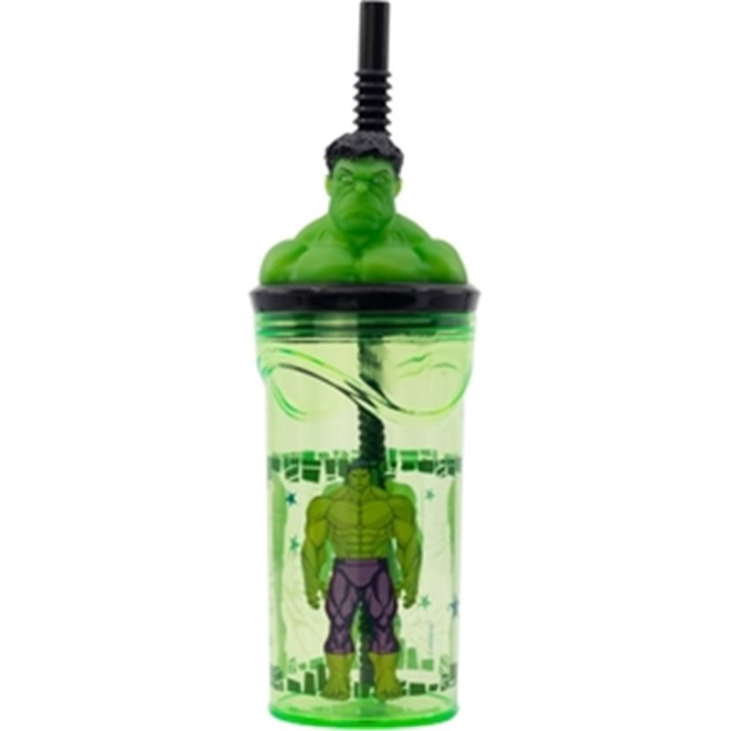 AVENGERS HULK VASO PAJITA FIGURA 3D 360 ML