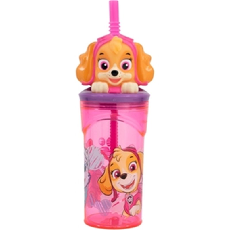 PAW PATROL GIRL VASO PAJITA FIGURA 3D 360 ML