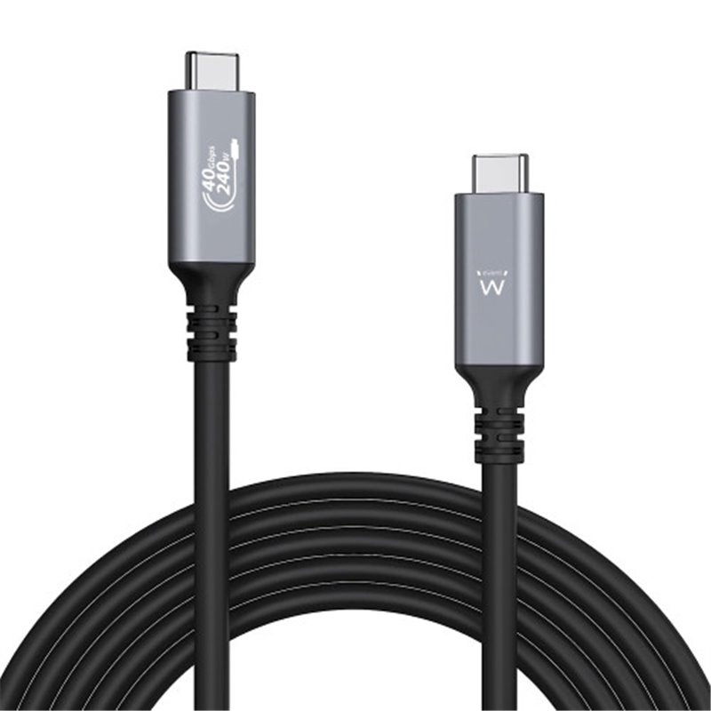 Ewent EC1070 cable USB 1 m USB4 Gen 3x2 USB C Negro