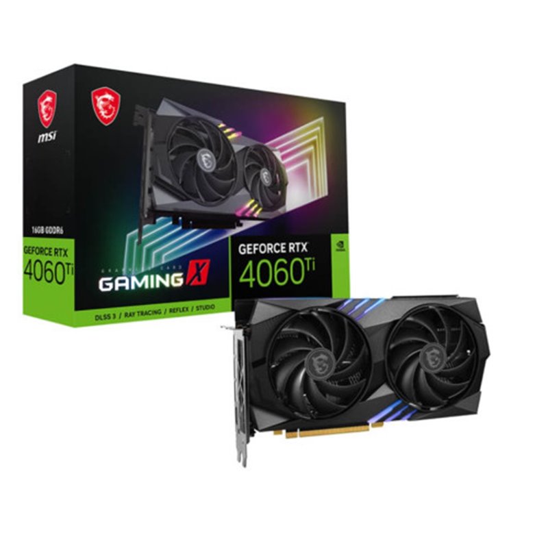 VGA MSI RTX 4060 TI GAMING X 16G,NV,RTX4060TI,GDDR6,16GB,128BIT,HDMI+3DP (2 VENTILADORES)