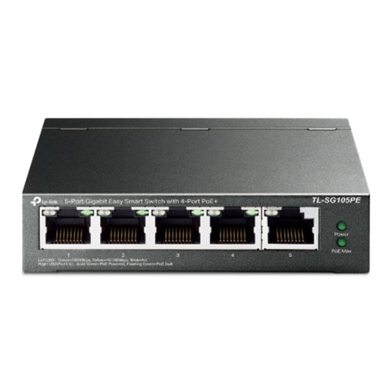 TP-Link TL-SG105PE switch Gestionado L2 Gigabit Ethernet (10/100/1000) Energía sobre Ethernet (PoE) Negro