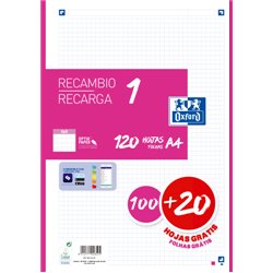 RECAMBIO COLOR 1 A4  100+20 HOJAS 5X5 FUCSIA 90GRS OXFORD 400174181