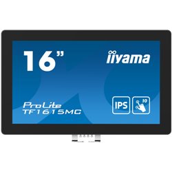 iiyama ProLite TF1615MC-B1 pantalla para PC 39,6 cm (15.6") 1920 x 1080 Pixeles Full HD Pantalla táctil Negro