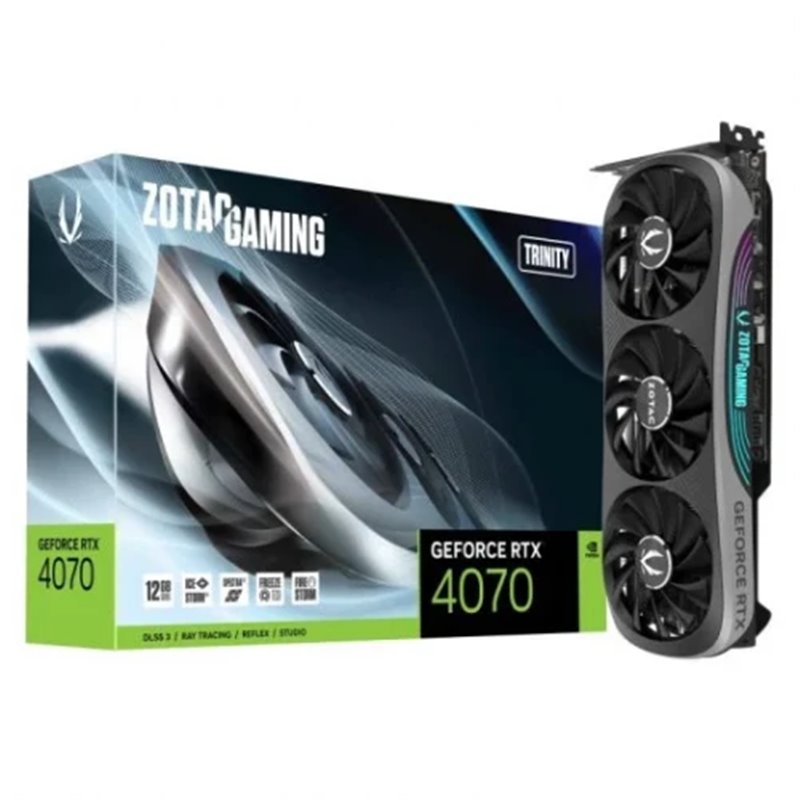 VGA ZOTAC RTX 4070 TRINITY,NV,RTX4070,GDDR6X,12GB,192BIT,HDMI+3DP,3 VENTILADORES (ZT-D40700D-10P)