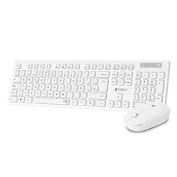 SUBBLIM Teclado Ergonómico y ratón Combo Business Slim Silencioso Inalámbrico 2.4G Blanco