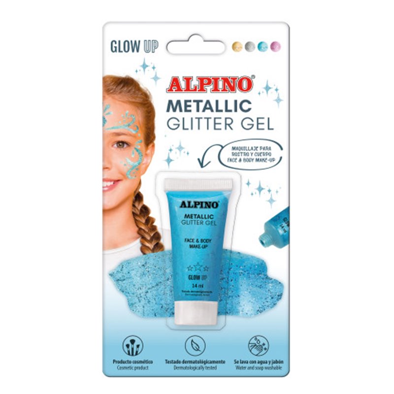 BLÍSTER MAQUILLAJE CON COLOR Y PURPURINA GLITTER AZUL ALPINO DL000603