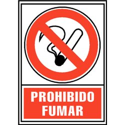 SEÑAL PROHIBIDO FUMAR 210X297MM PVC ROJO ARCHIVO2000 6174-02 RJ