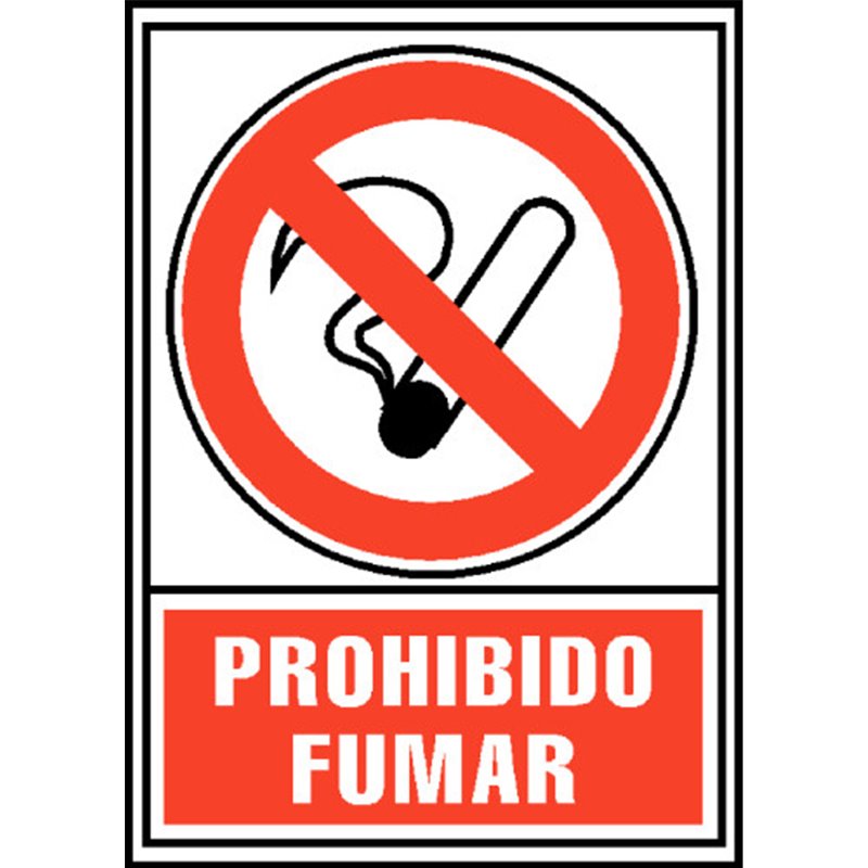 SEÑAL PROHIBIDO FUMAR 210X297MM PVC ROJO ARCHIVO2000 6174-02 RJ