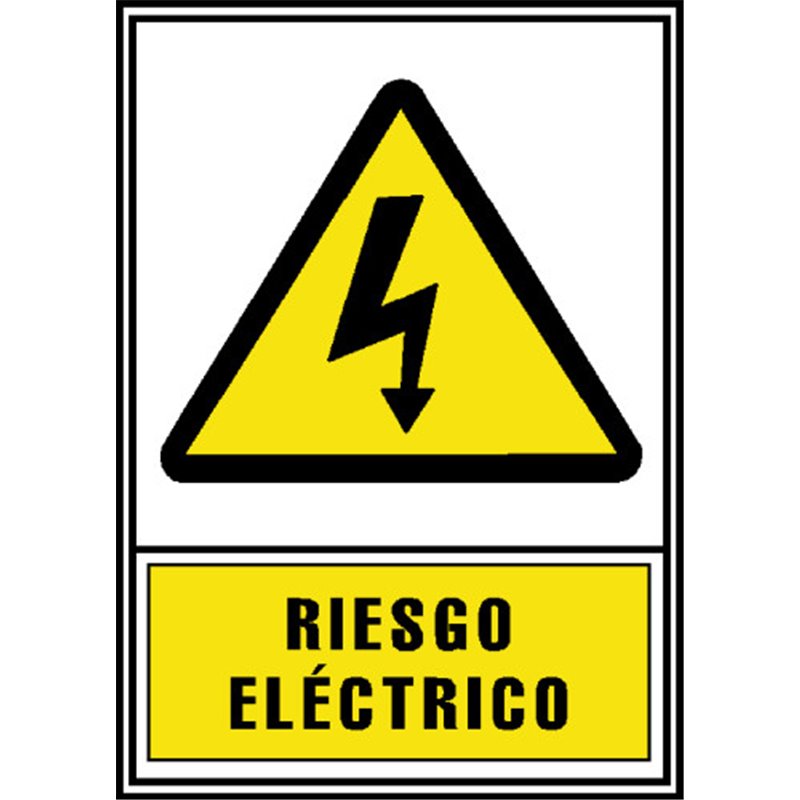 SEÑAL HOMOLOGADA AVISO RIESGO ELECTRICO 210x297MM PVC AMARILLO ARCHIVO2000 6172-03 AM