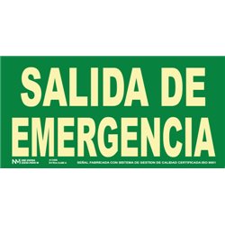 SEÑAL HOMOLOGADA SEGURIDAD SALIDA EMERGENCIA 320x150MM PVC VERDE ARCHIVO2000 6170-15H VE