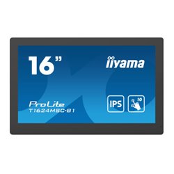 iiyama T1624MSC-B1 pantalla de señalización Panel plano interactivo 39,6 cm (15.6") IPS 450 cd / m² Full HD Negro Pantalla tácti