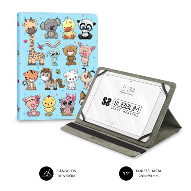 FUNDA TABLET UNIVERSAL TRENDY CASE ANIMALS 11"