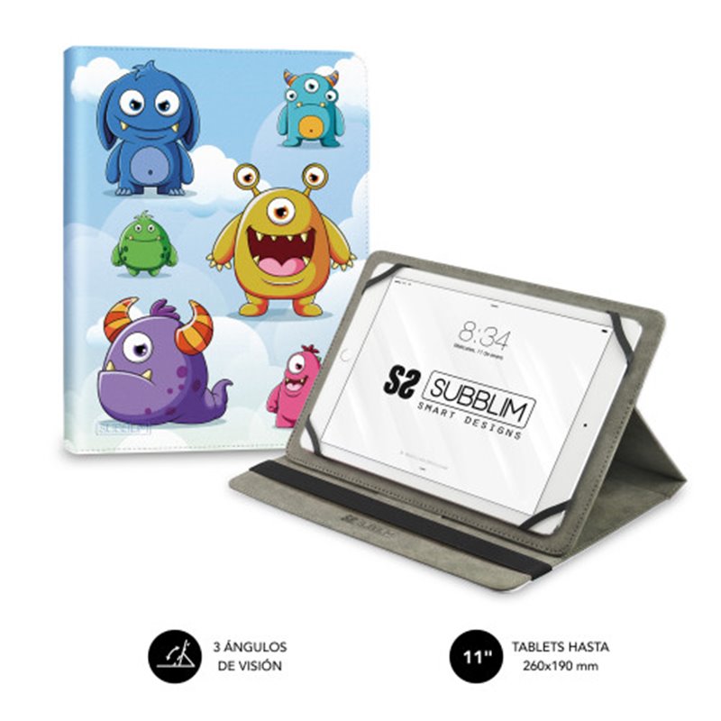 FUNDA TABLET UNIVERSAL TRENDY CASE MONSTERS 11"