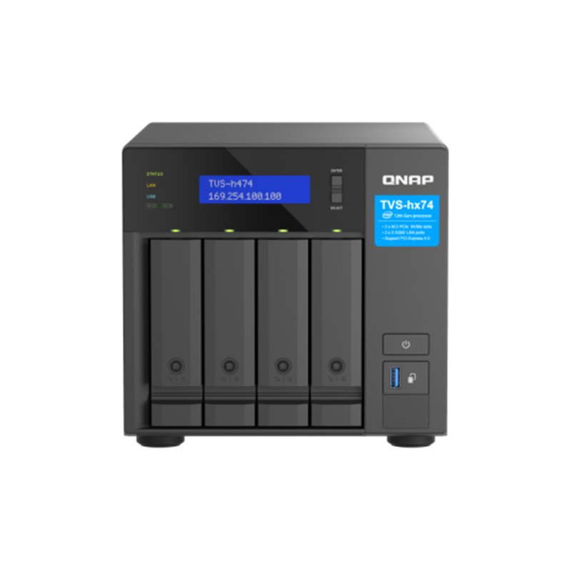 QNAP TVS-H474 NAS Torre Ethernet Negro G7400