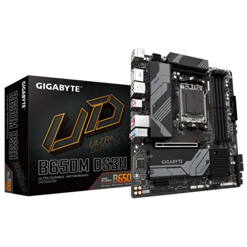 PLACA GIGABYTE B650M DS3H,AMD,AM5,B650,4DDR5,128GB,HDMI+2DP,4SATA3+2M.2,2.5GBE,4USB3.2,MATX