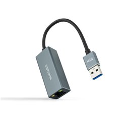 Nanocable Conversor USB 3.0 a Ethernet Gigabit 10/100/1000 Mbps, Aluminio, Gris, 15 cm