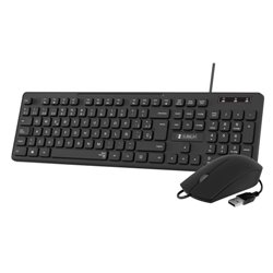 SUBBLIM Teclado Ergonómico y ratón Combo Business Slim Silencioso con cable USB