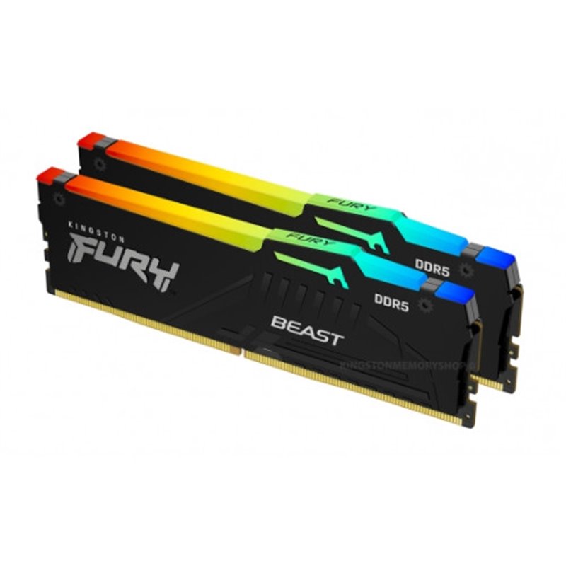 MEMORIA KINGSTON FURY BEAST RGB DDR5 64GB KIT2 4800MT/S  CL3