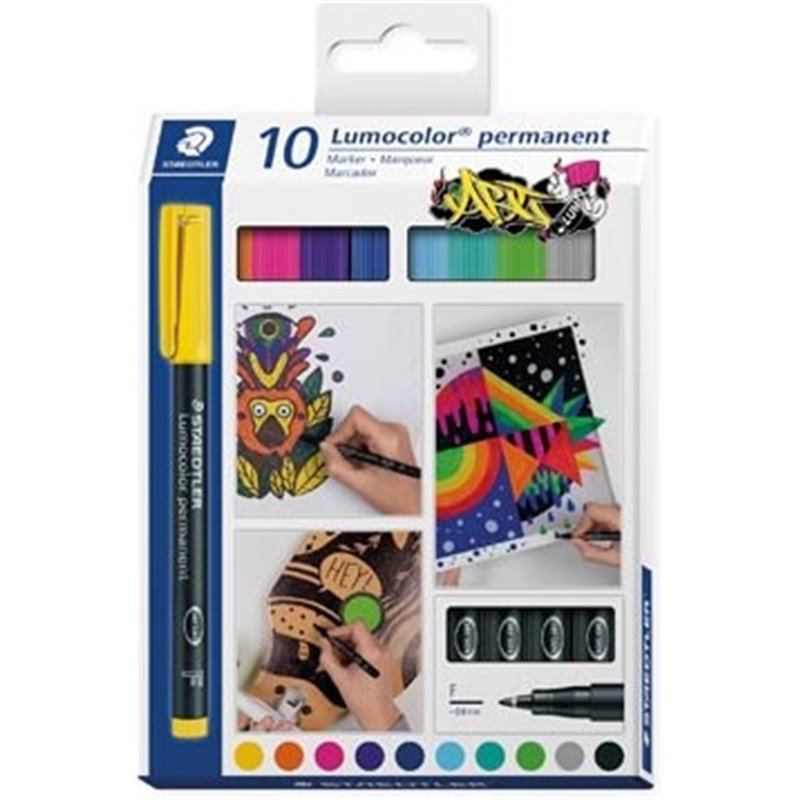 ESTUCHE 10 UDS LUMOCOLOR PERMANENT 318 STAEDTLER 318 C10