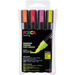 ESTUCHE 4 UDS. PC-5M FLUOR POSCA UNIBALL 182634682