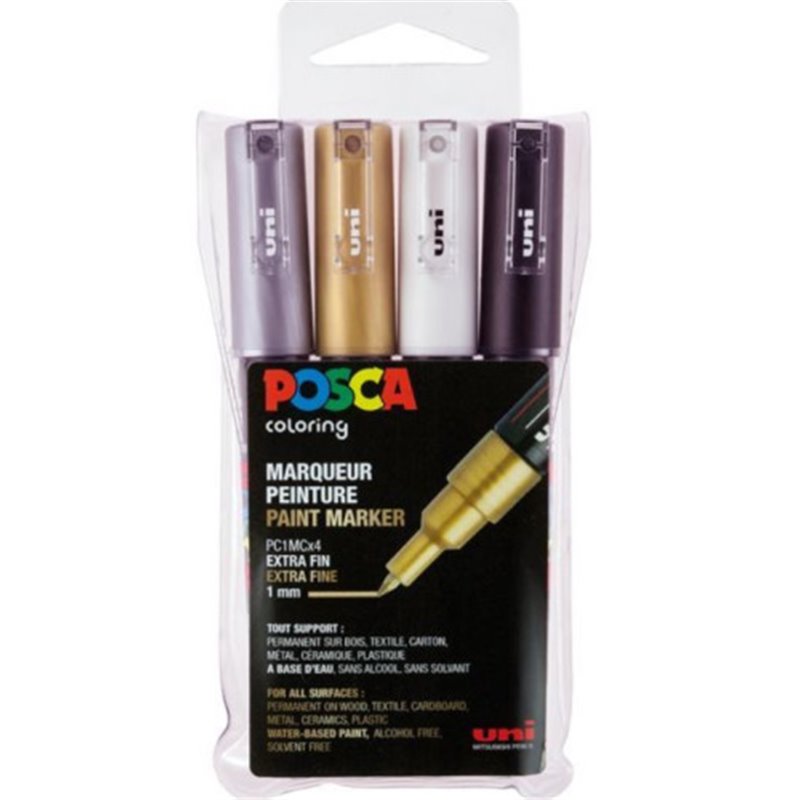 ESTUCHE 4 UDS. PC1M GSWB POSCA UNIBALL 182634669