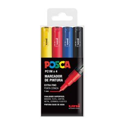 ESTUCHE 4 UDS. PC1M BASIC POSCA UNIBALL 182634668