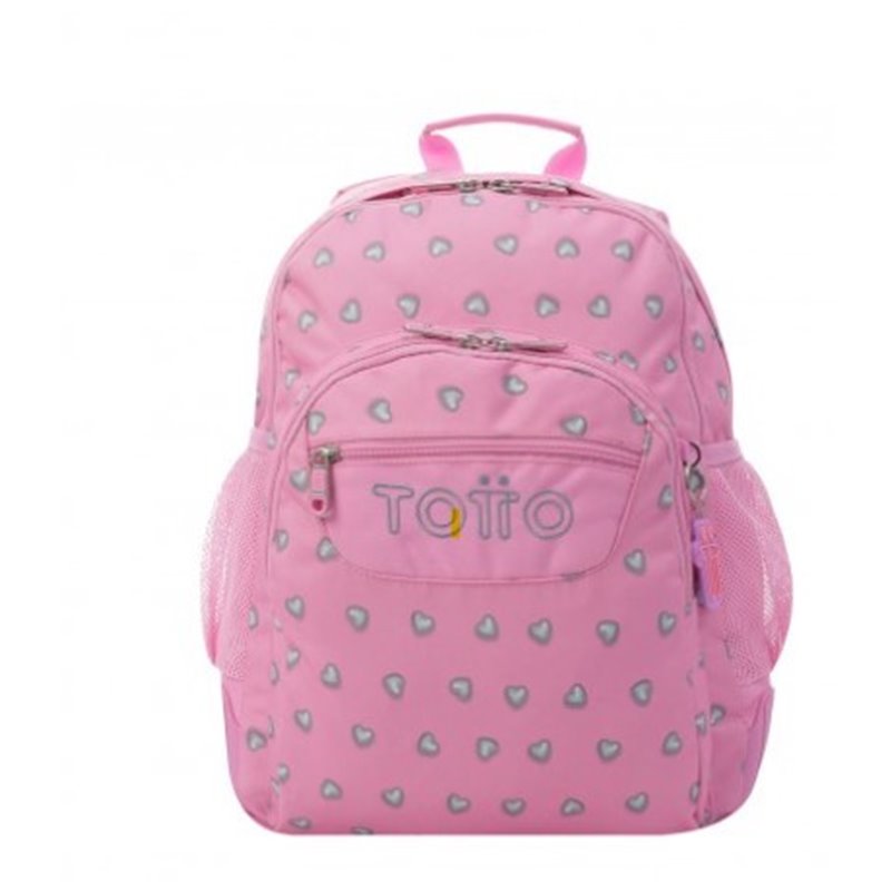 MOCHILA INFANTIL ROSA CORAZONES BOLSILLOS MA04ECO029-2120N-7IU TOTTO