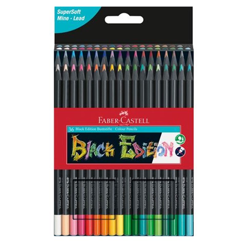 ESTUCHE 36 LÁPICES DE COLORES BLACK EDITION. FABER CASTELL 116436