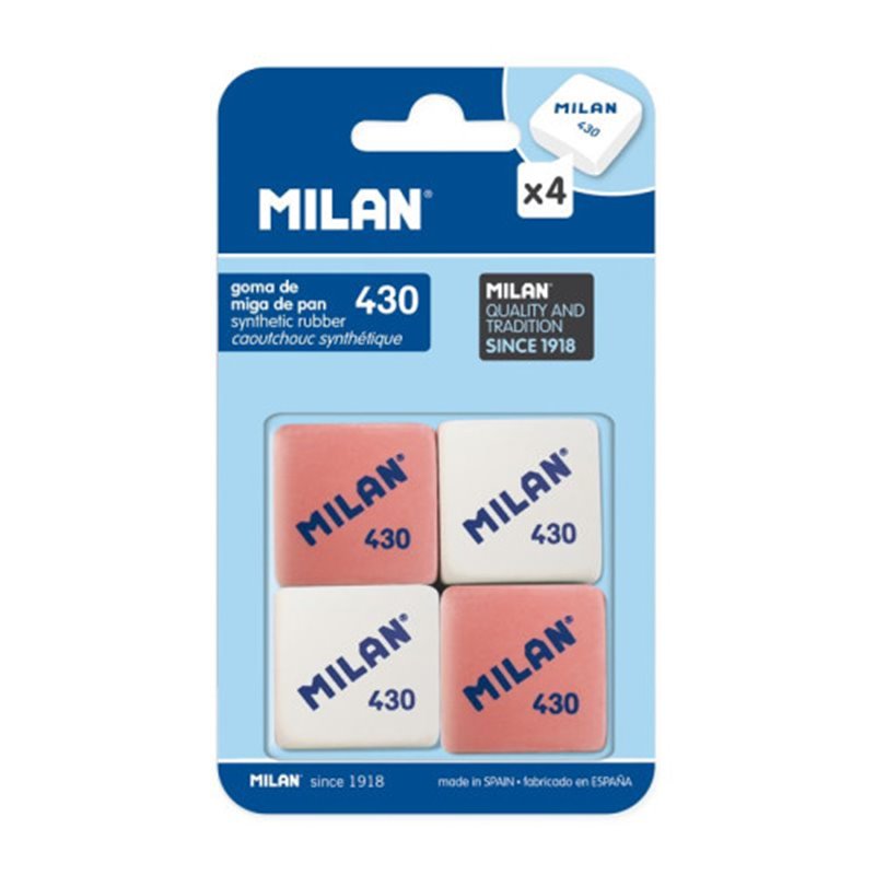 Milan BMM9215 goma Caucho Rosa, Blanco 4 pieza(s)