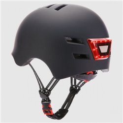 YOUIN CASCO CON LED FRONTAL Y TRASERO NEGRO  (TALLA L)