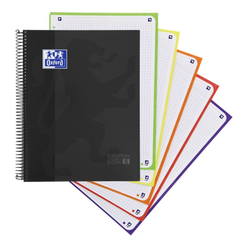 CUADERNO EUROPEANBOOK 5 SCHOOL CLASSIC A4+ T.EXTRADURA 120H 5X5 COLOR NEGRO OXFORD 400158600