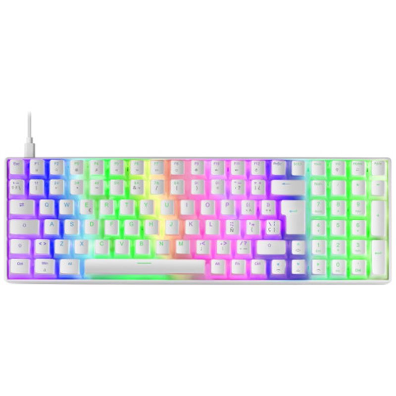 Mars Gaming MKULTRA Teclado Mecánico Blanco RGB Compacto 96% Switch Outemu SQ Azul Español