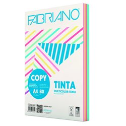 PAQUETE 250 HOJAS A4 80G COLORES SURTIDOS PASTEL (50 HOJAS X COLOR) FABRIANO F62521297