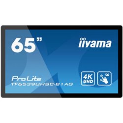 iiyama TF6539UHSC-B1AG pizarra y accesorios interactivos 165,1 cm (65") 3840 x 2160 Pixeles Pantalla táctil Negro USB