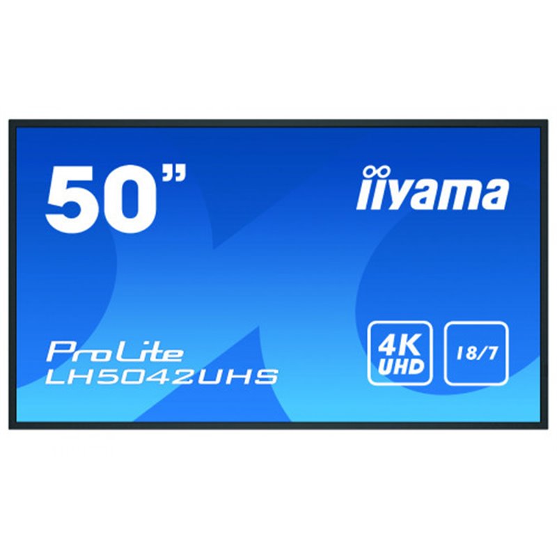 iiyama LH5042UHS-B3 pantalla de señalización Pizarra de caballete digital 125,7 cm (49.5") VA 4K Ultra HD Negro Android 8.0